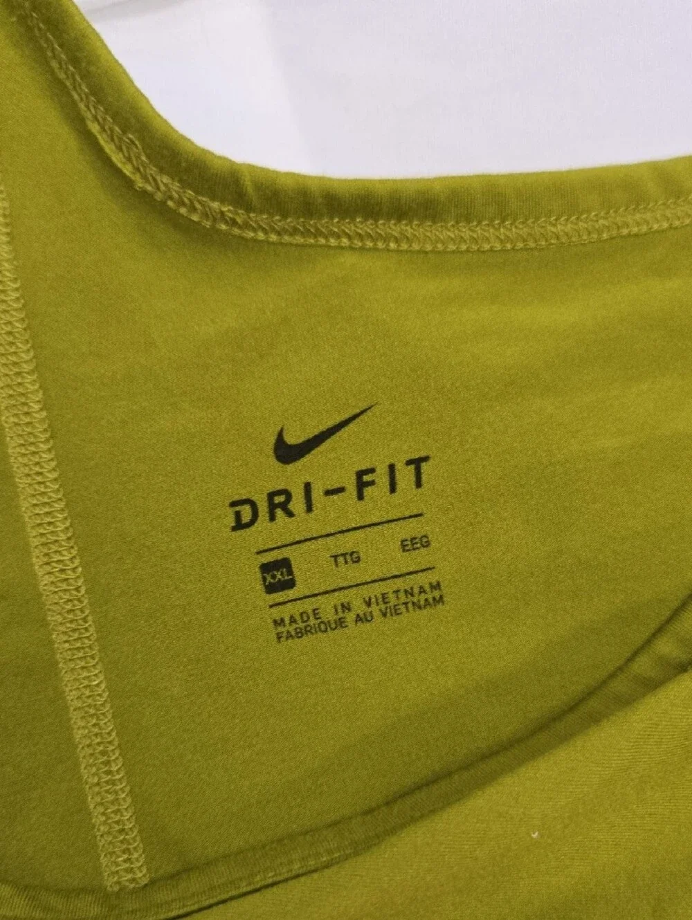 Nike Olive Green And White Racerback Tank Tops